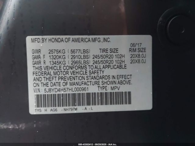 2017 ACURA MDX 5J8YD4H57HL000961 Photo 8