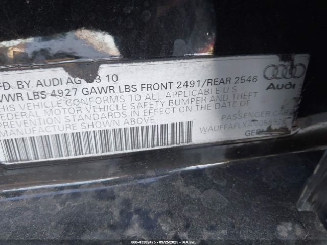 2010 AUDI A4 WAUFFAFLXAN058926 Photo 8