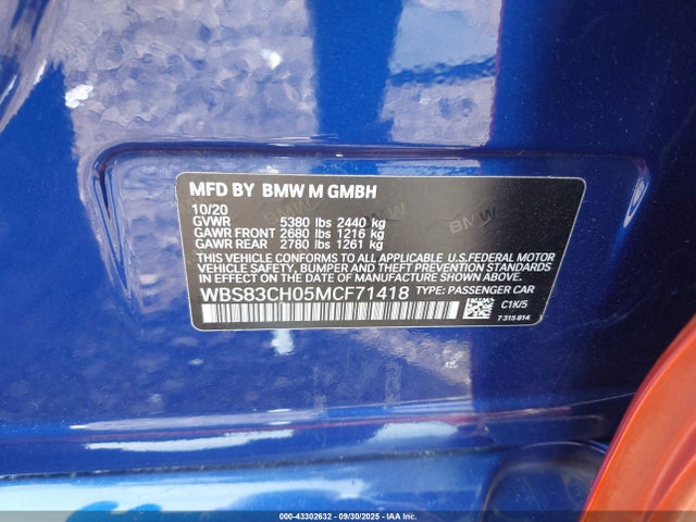 2021 BMW M5 WBS83CH05MCF71418 Photo 8