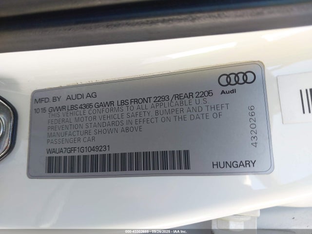 2016 AUDI A3 WAUA7GFF1G1049231 Photo 8