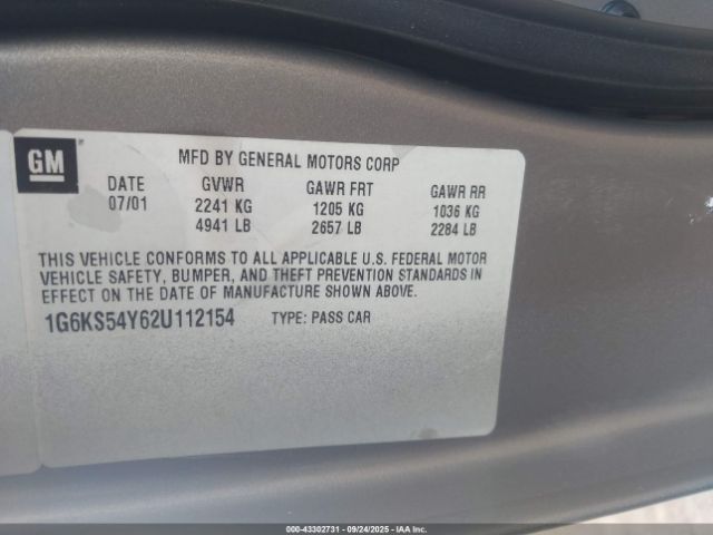 2002 CADILLAC SEVILLE 1G6KS54Y62U112154 Photo 8