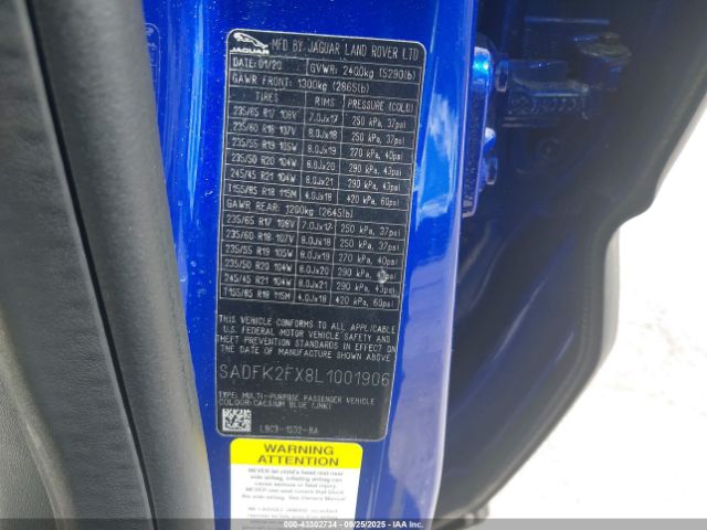 2020 JAGUAR E-PACE SADFK2FX8L1001906 Photo 8