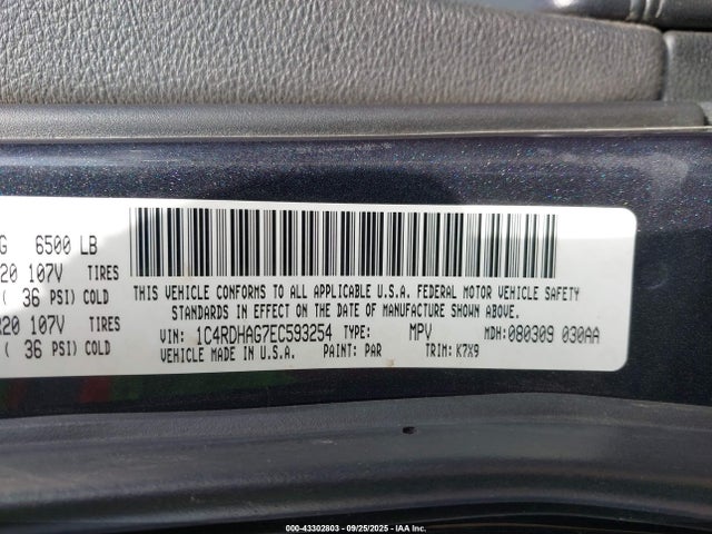 Dodge 2014 2014 1C4RDHAG7EC593254 Image 9