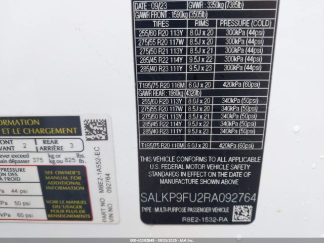 2024 LAND ROVER RANGE ROVER SALKP9FU2RA092764 Photo 8