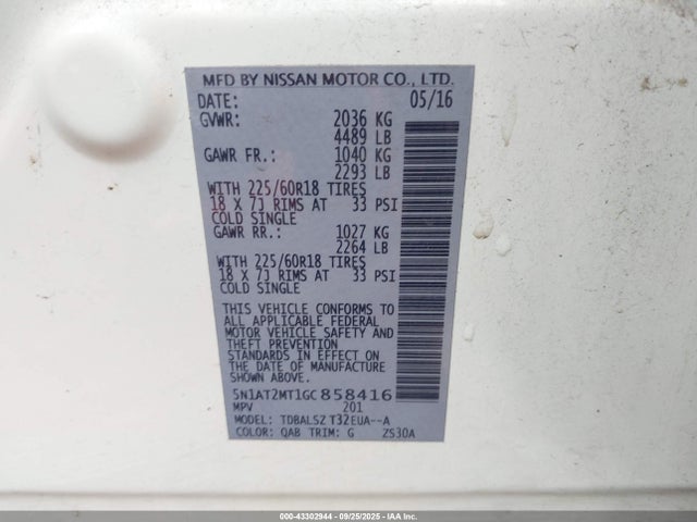 5N1AT2MT1GC858416 Nissan 2016