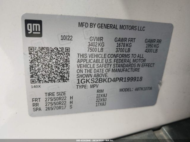 2023 GMC YUKON 1GKS2BKD4PR199918 Photo 8