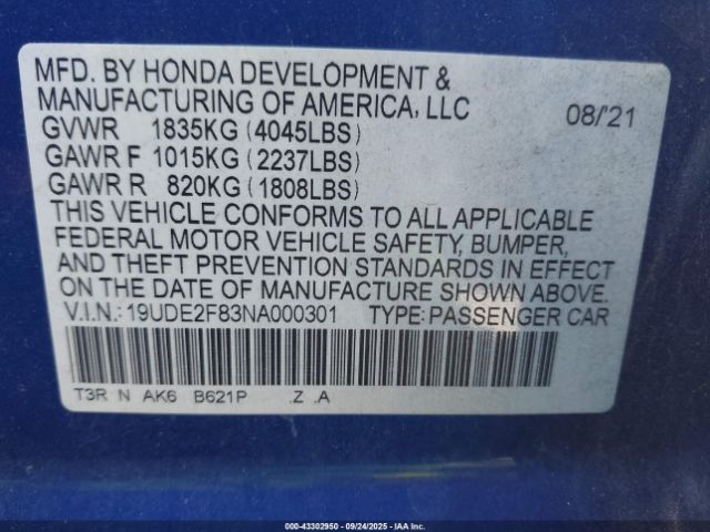 2022 ACURA ILX 19UDE2F83NA000301 Photo 8