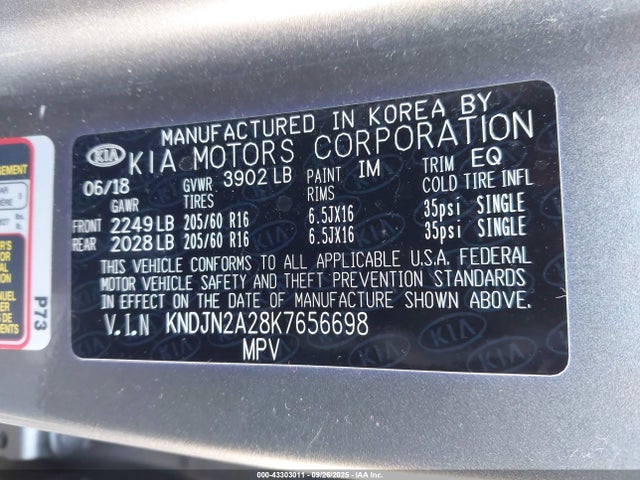 KIA g gdi 2019 KNDJN2A28K7656698 Image 9