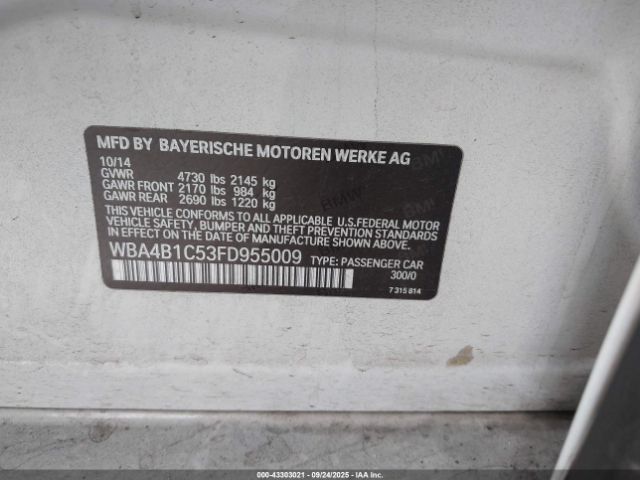 2015 BMW 435I GRAN COUPE WBA4B1C53FD955009 Photo 8