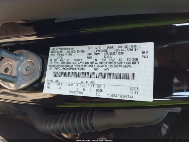 2023 FORD ESCAPE 1FMCU9GN8PUA78094 Photo 8