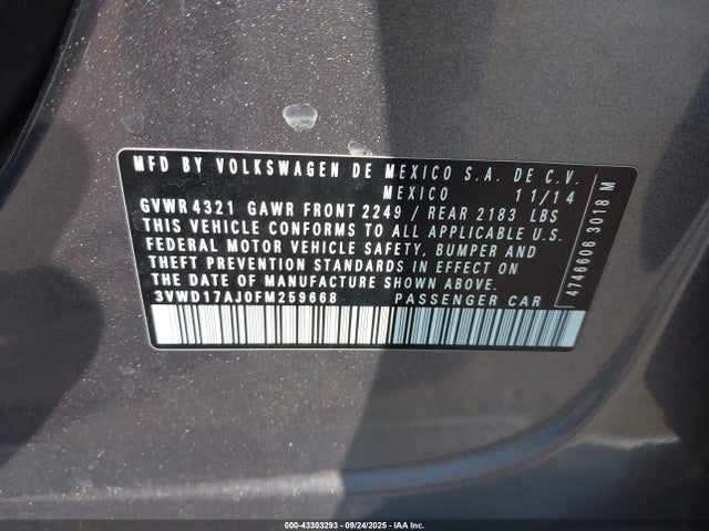 3VWD17AJ0FM259668 Volkswagen 1.8t