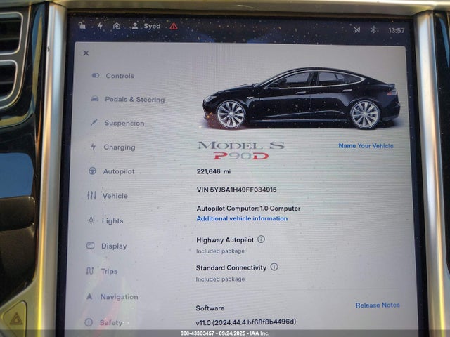 2015 TESLA MODEL S 5YJSA1H49FF084915 Photo 6