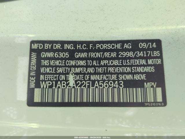 2015 PORSCHE CAYENNE WP1AB2A22FLA56943 Photo 8