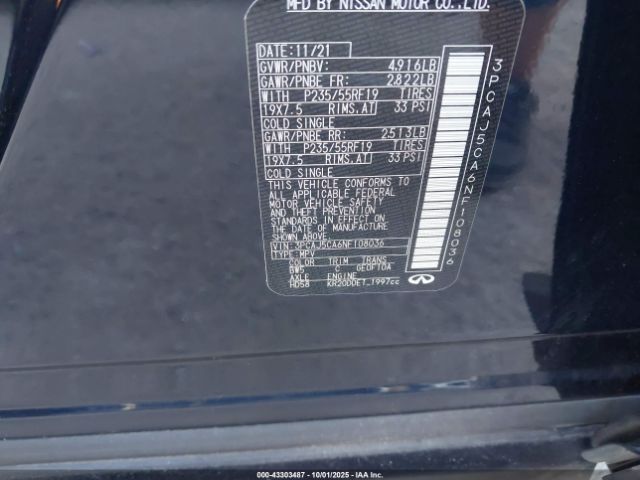 2022 INFINITI QX50 3PCAJ5CA6NF108036 Photo 8