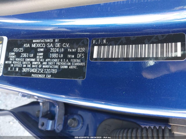 Aukcja sprzedaży 2025 Kia K4 Ex, vin: 3KPFU4DE2SE120789, numer aukcji: 43303579