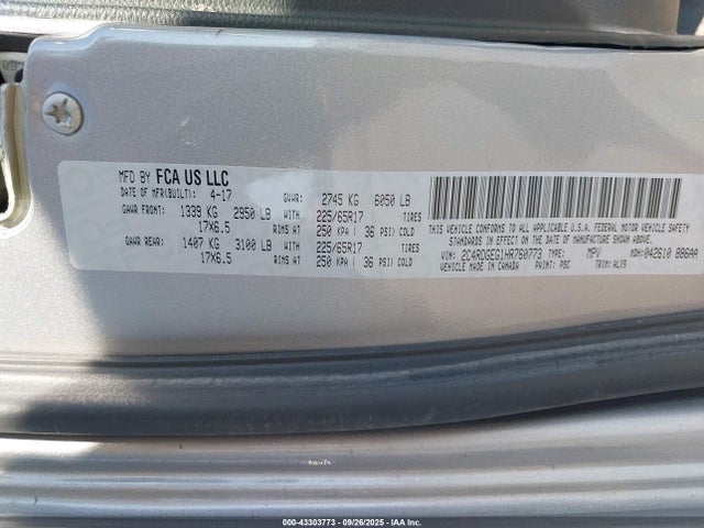2C4RDGEG1HR760773 Dodge Grand Caravan Gt