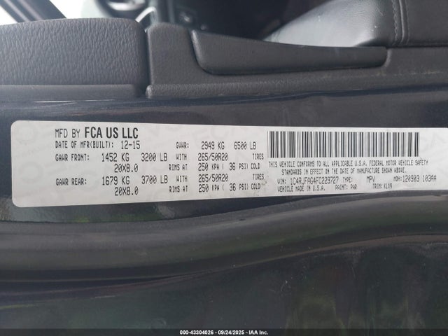 Jeep 2015 2015 1C4RJFAG4FC229727 Image 9