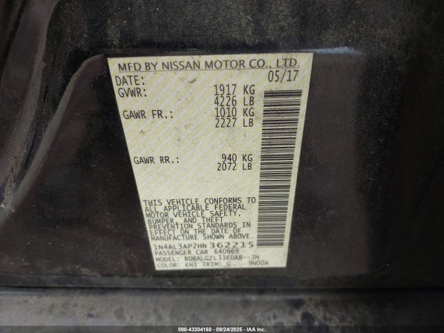 1N4AL3AP2HN362215 Nissan Altima