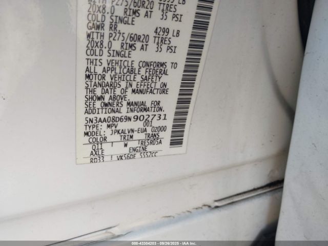 2009 INFINITI QX56 5N3AA08D69N902731 Photo 8