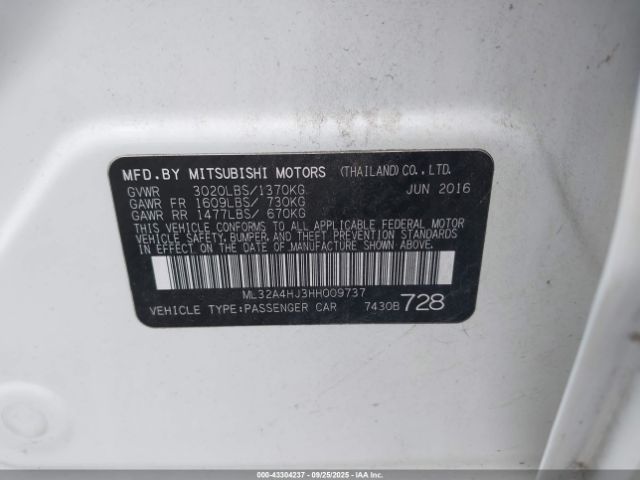 2017 MITSUBISHI MIRAGE ML32A4HJ3HH009737 Photo 8