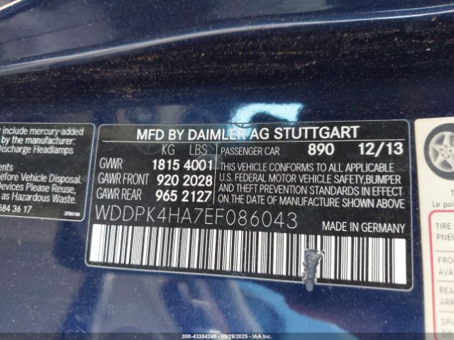 2014 MERCEDES-BENZ SLK 250 WDDPK4HA7EF086043 Photo 8