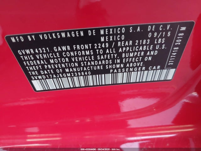 3VWD17AJ5GM239840 Volkswagen 1.8t