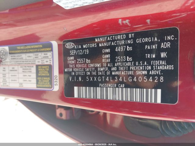 2020 KIA OPTIMA 5XXGT4L34LG405428 Photo 8