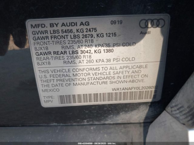 2020 AUDI Q5 WA1ANAFY0L2026092 Photo 8