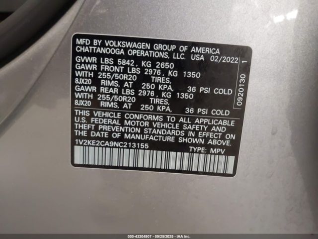 2022 VOLKSWAGEN ATLAS CROSS SPORT 1V2KE2CA9NC213155 Photo 8