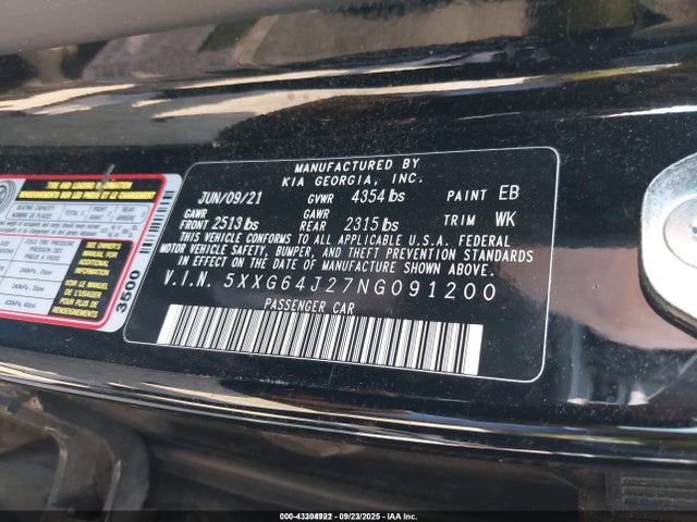 5XXG64J27NG091200 KIA t-gdi gamma ii
