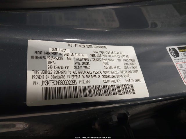JM3KFBCM6S0602395 Mazda py cylinder deactiviation