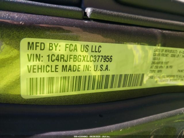 2020 JEEP GRAND CHEROKEE 1C4RJFBGXLC377956 Photo 8