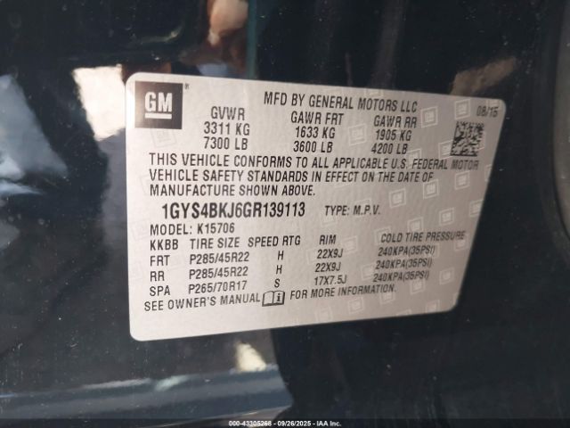 2016 CADILLAC ESCALADE 1GYS4BKJ6GR139113 Photo 8