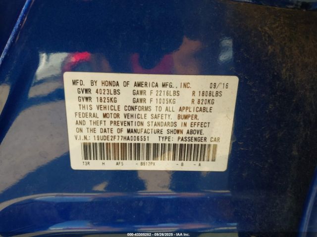 2017 ACURA ILX 19UDE2F77HA006551 Photo 8