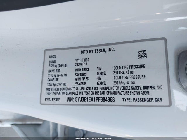 2023 TESLA MODEL 3 5YJ3E1EA1PF384968 Photo 8