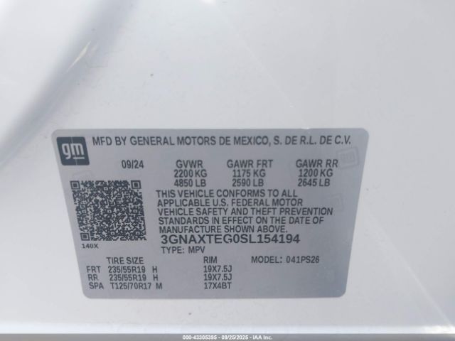 2025 CHEVROLET EQUINOX 3GNAXTEG0SL154194 Photo 8