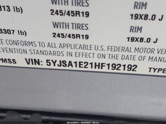 2017 TESLA MODEL S 5YJSA1E21HF192192 Photo 8