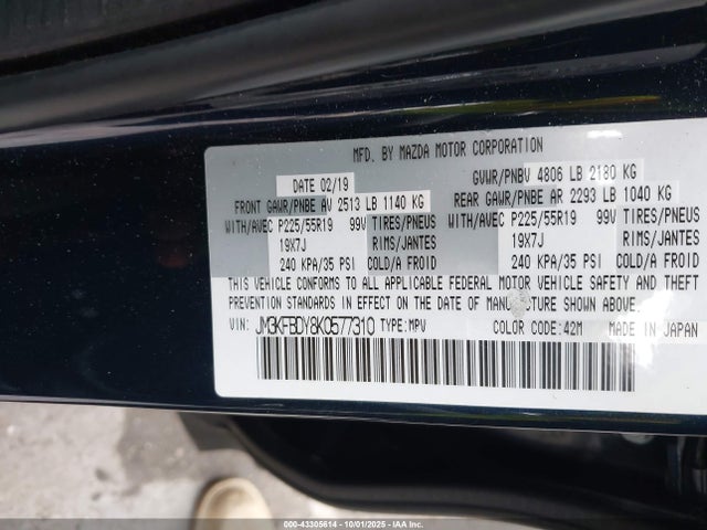Mazda py turbo 2019 JM3KFBDY8K0577310 Image 9