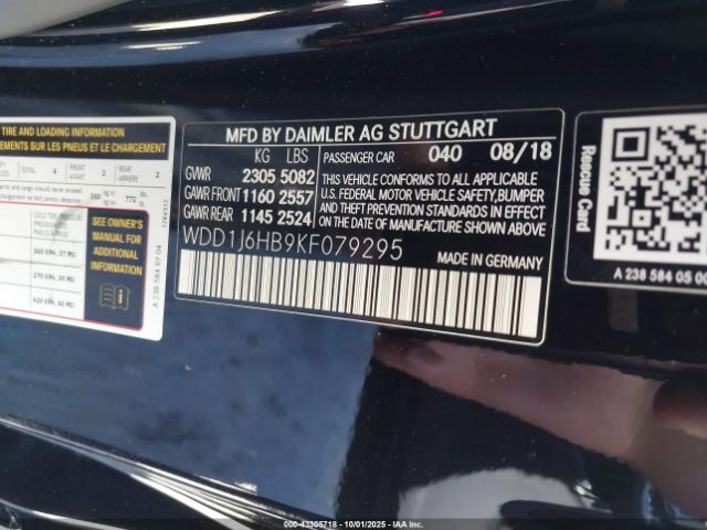 2019 MERCEDES-BENZ E 450 WDD1J6HB9KF079295 Photo 8