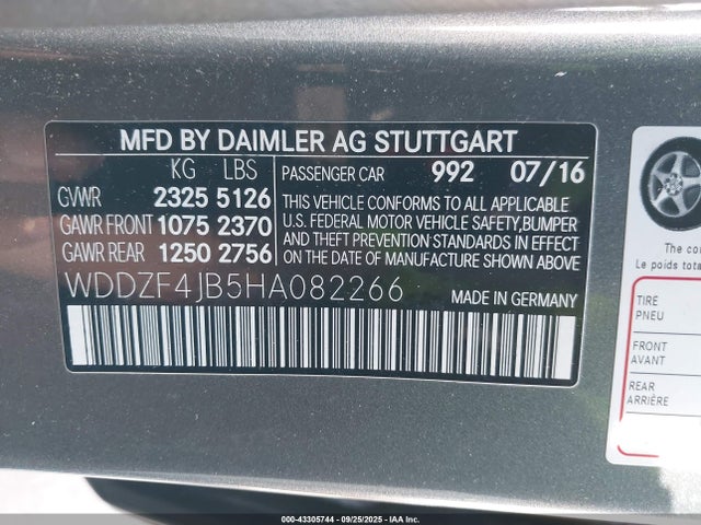 Mercedes-Benz m274 2017 WDDZF4JB5HA082266 Image 9