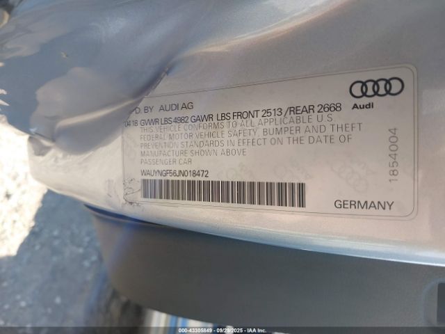 2018 AUDI A5 WAUYNGF56JN018472 Photo 8