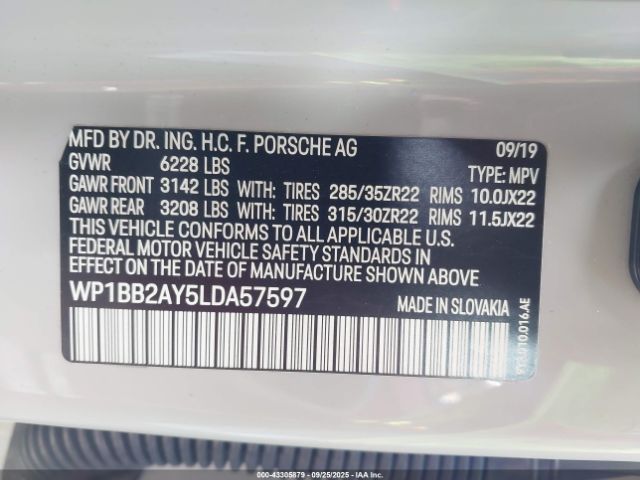 2020 PORSCHE CAYENNE COUPE WP1BB2AY5LDA57597 Photo 8