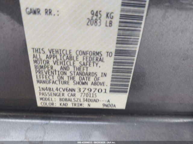 2022 NISSAN ALTIMA 1N4BL4CV6NN379701 Photo 8