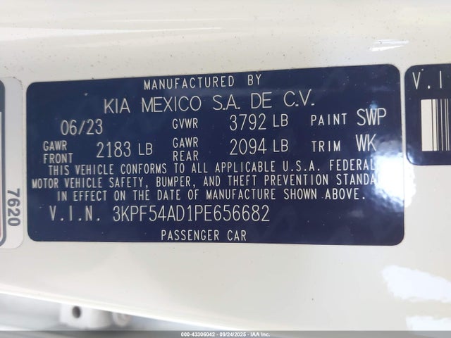 3KPF54AD1PE656682 KIA mpi nu