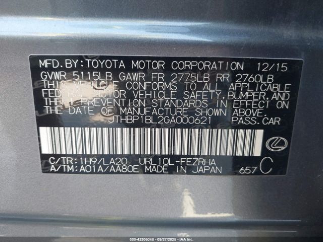 2016 LEXUS GS F JTHBP1BL2GA000621 Photo 8