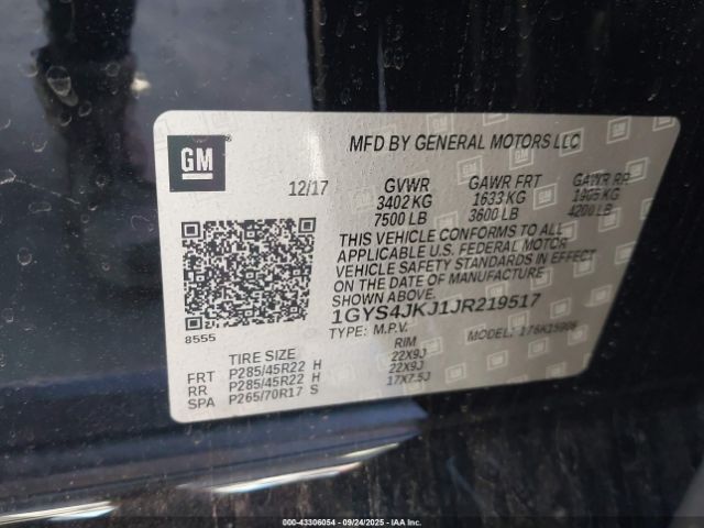 2018 CADILLAC ESCALADE ESV 1GYS4JKJ1JR219517 Photo 8