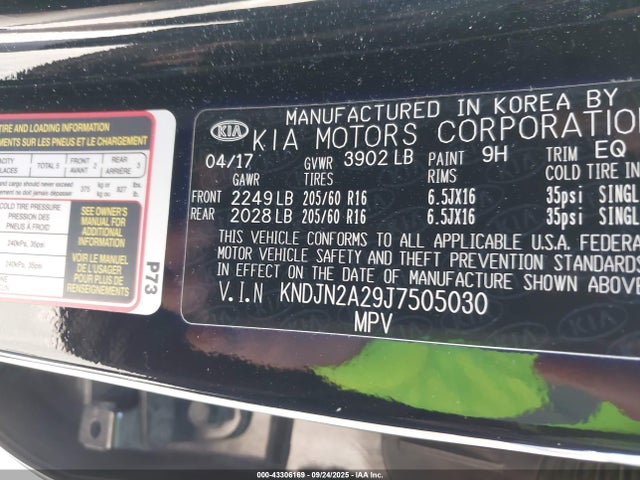KIA g 2018 KNDJN2A29J7505030 Image 9