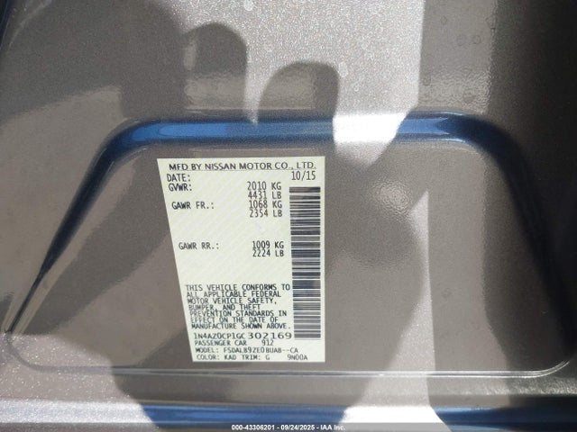 1N4AZ0CP1GC302169 Nissan Leaf