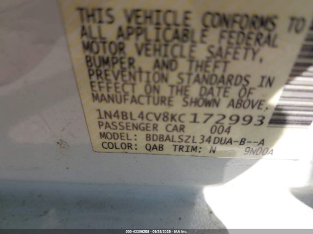 2019 NISSAN ALTIMA 1N4BL4CV8KC172993 Photo 8