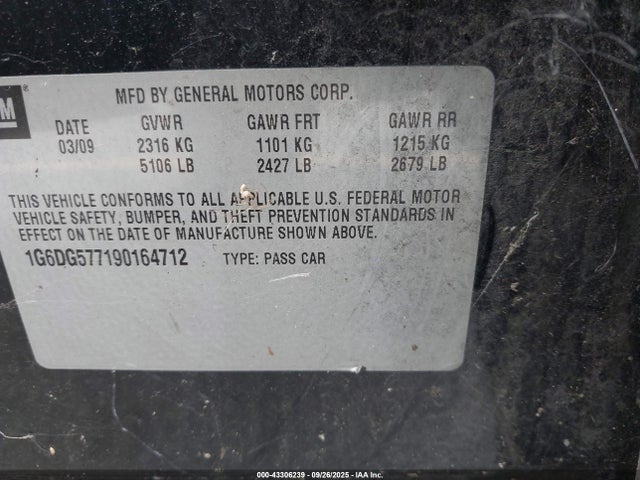 2009 CADILLAC CTS 1G6DG577190164712 Photo 8